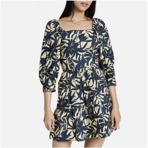 Ba&sh Womens Winny Floral Print Smocked Mini Dress Cotton Tropical Resort Size M